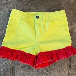 Little Girls Ruffle Jean Shorts